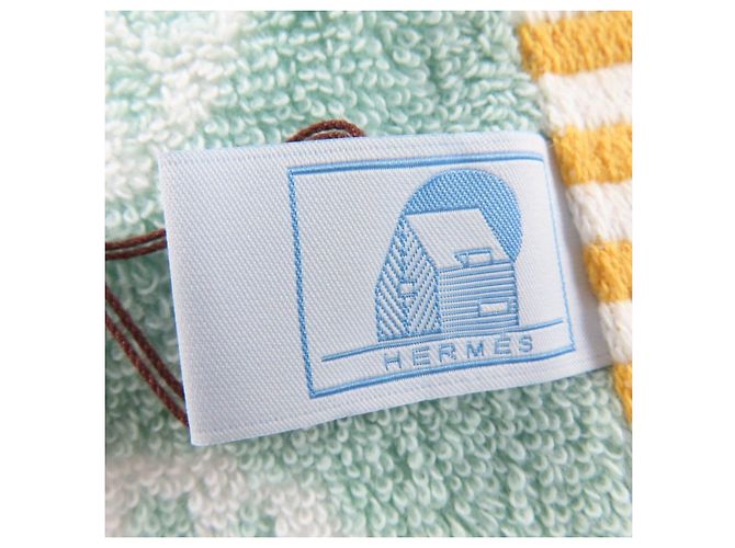 Hermès Borsa Asciugamano in Cotone Hermes Towel Bag Towel Blu - vista 5
