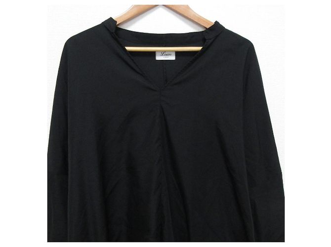 Autre Marque Lisiere Oversized-Bluse mit V-Ausschnitt Schwarz - Ansicht 3