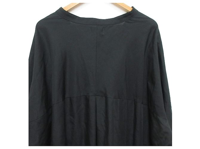 Autre Marque Lisiere Oversized-Bluse mit V-Ausschnitt Schwarz - Ansicht 4