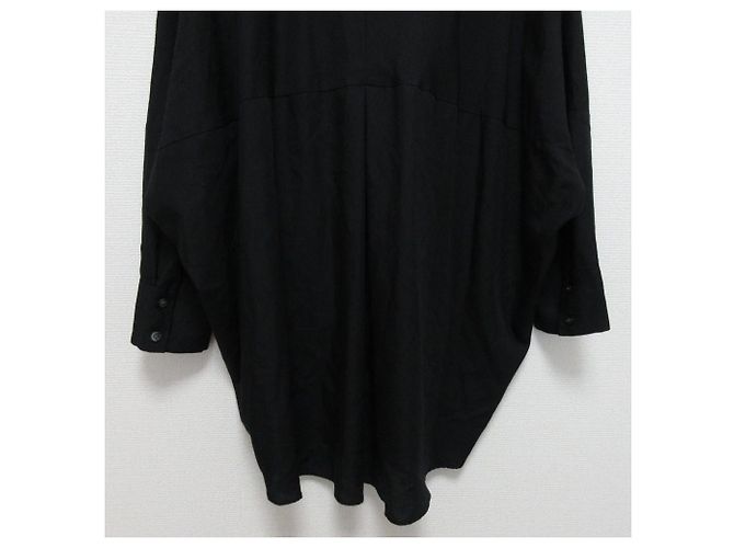 Autre Marque Lisiere Oversized-Bluse mit V-Ausschnitt Schwarz - Ansicht 6