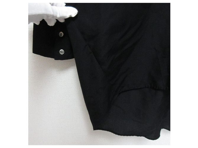 Autre Marque Lisiere Oversized-Bluse mit V-Ausschnitt Schwarz - Ansicht 7