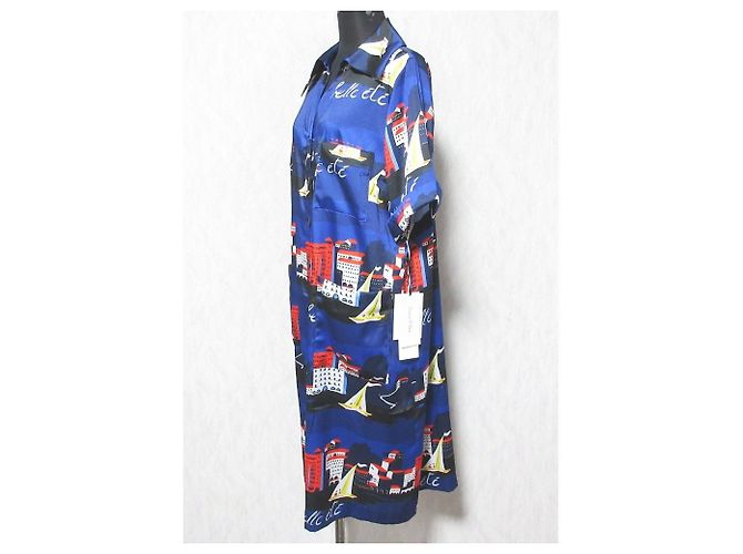 Autre Marque Grace Class Marine Print Kleid Blau - Ansicht 3