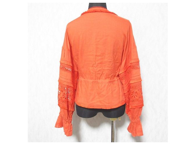 Autre Marque GRACE CONTINENTAL Bluse mit Spitzenbesatz Orange - Ansicht 2