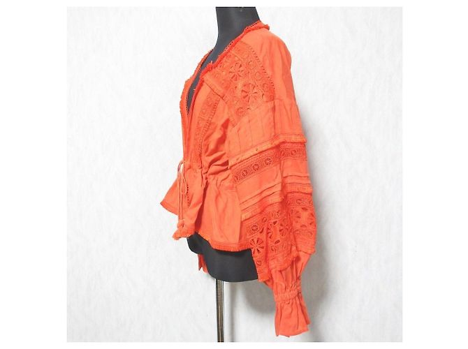 Autre Marque GRACE CONTINENTAL Bluse mit Spitzenbesatz Orange - Ansicht 3