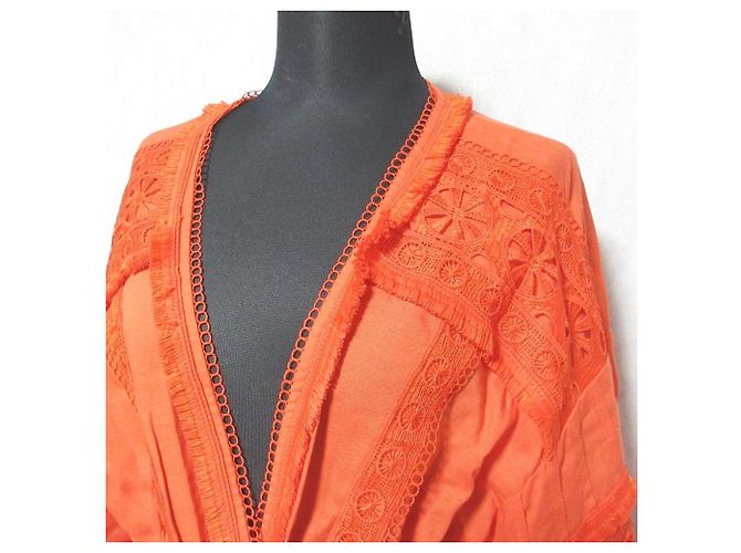 Autre Marque GRACE CONTINENTAL Bluse mit Spitzenbesatz Orange - Ansicht 4