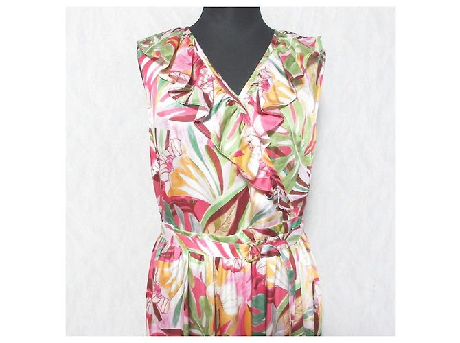 Autre Marque GRACE CONTINENTAL Kleid mit Blattprint Pink - Ansicht 4