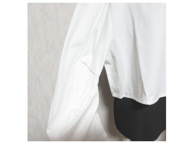 Autre Marque Diagram Tuck Sleeve Denim-Hemd Weiß - Ansicht 4