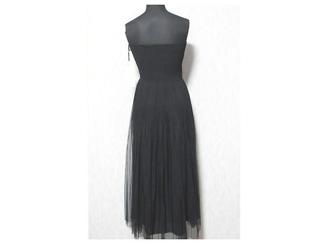 Autre Marque Diagram Plissee Combo Kleid Schwarz - Ansicht 2