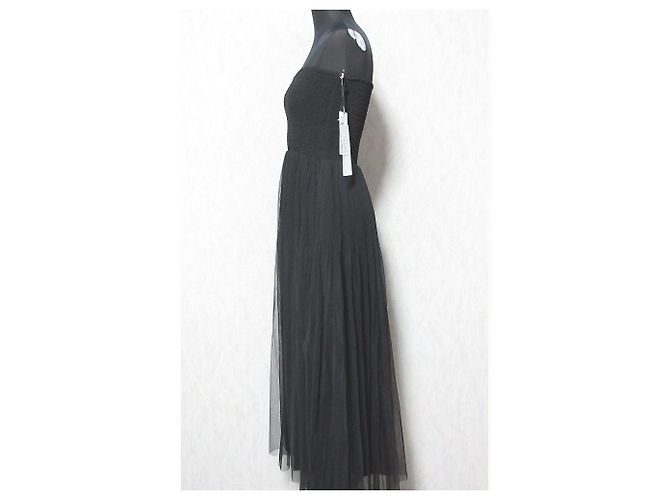 Autre Marque Diagram Plissee Combo Kleid Schwarz - Ansicht 3