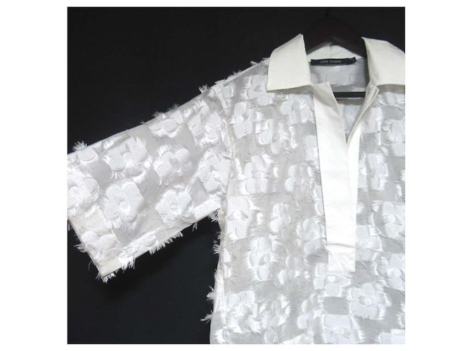 Autre Marque Flowe Jacquard-Hemdkleid SOFIE D'HOORE Weiß - Ansicht 2
