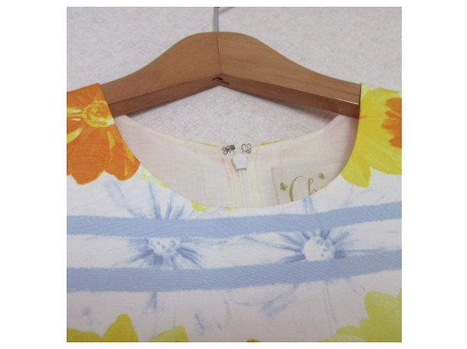 Autre Marque Vestido com Estampa Floral Chesty Amarelo Azul claro - vista 3