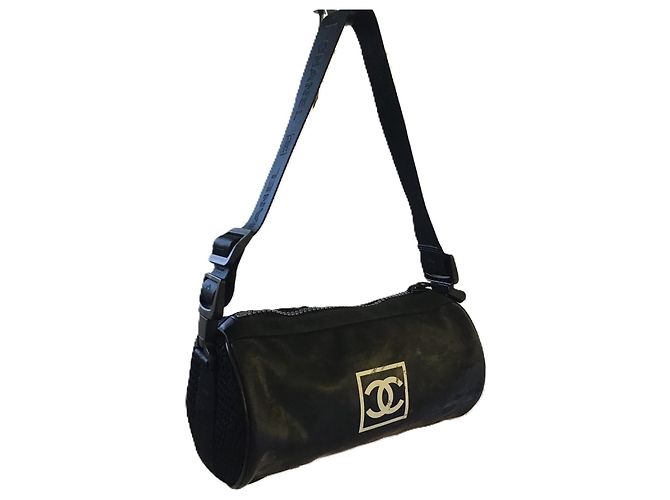 Borsa Boston Chanel Sports Line in nylon nera Nero - vista 12