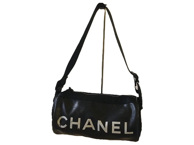 Borsa Boston Chanel Sports Line in nylon nera Nero - vista 2