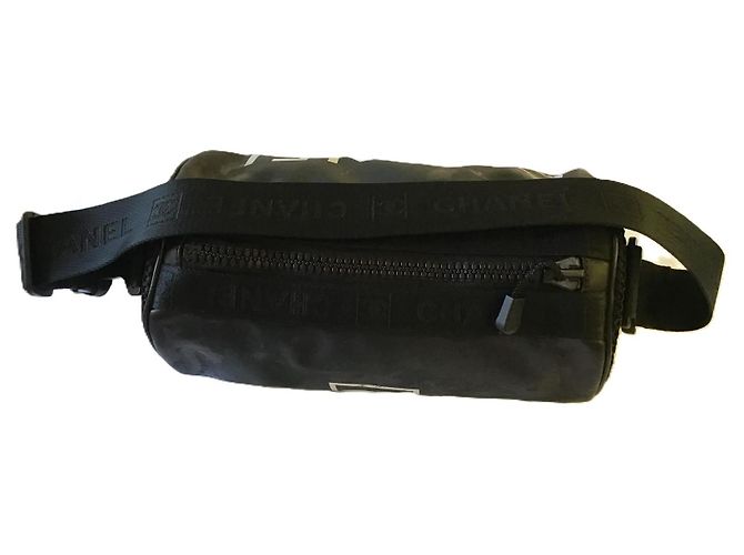 Borsa Boston Chanel Sports Line in nylon nera Nero - vista 4