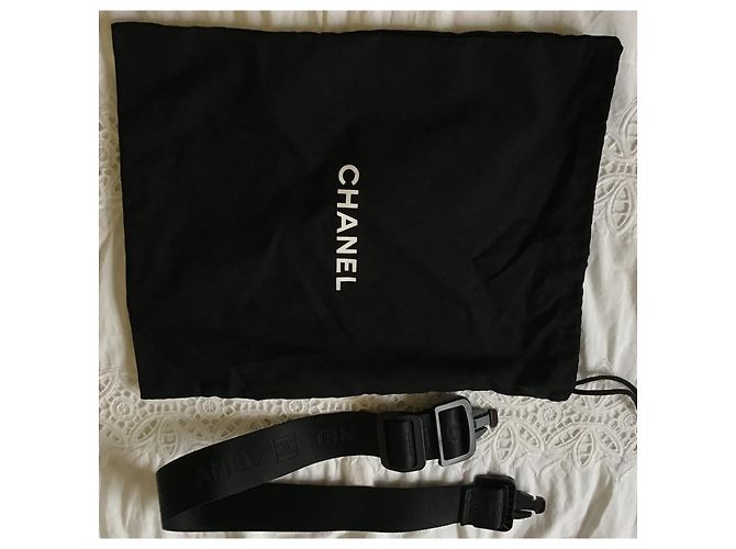 Borsa Boston Chanel Sports Line in nylon nera Nero - vista 9