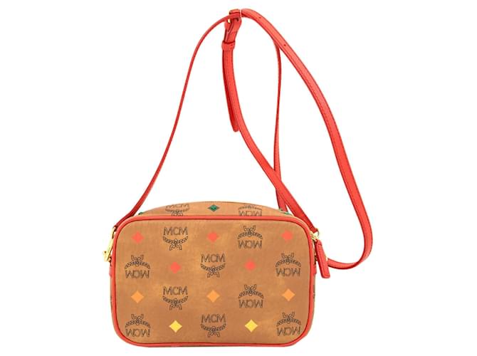 Borsa a tracolla MCM Logo Pattern Diamond Stud Marrone - vista 2
