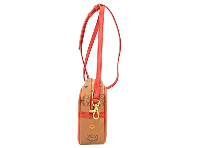 Borsa a tracolla MCM Logo Pattern Diamond Stud Marrone - vista 3