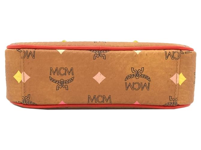 Borsa a tracolla MCM Logo Pattern Diamond Stud Marrone - vista 4