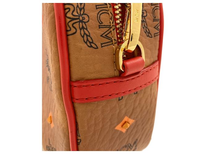 Borsa a tracolla MCM Logo Pattern Diamond Stud Marrone - vista 8