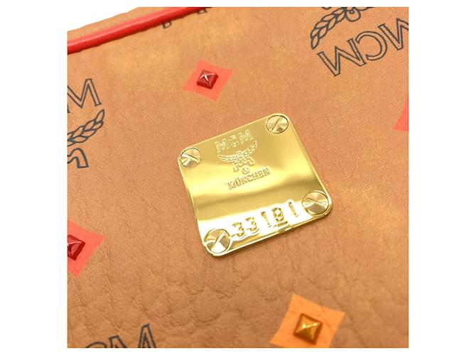 Borsa a tracolla MCM Logo Pattern Diamond Stud Marrone - vista 9