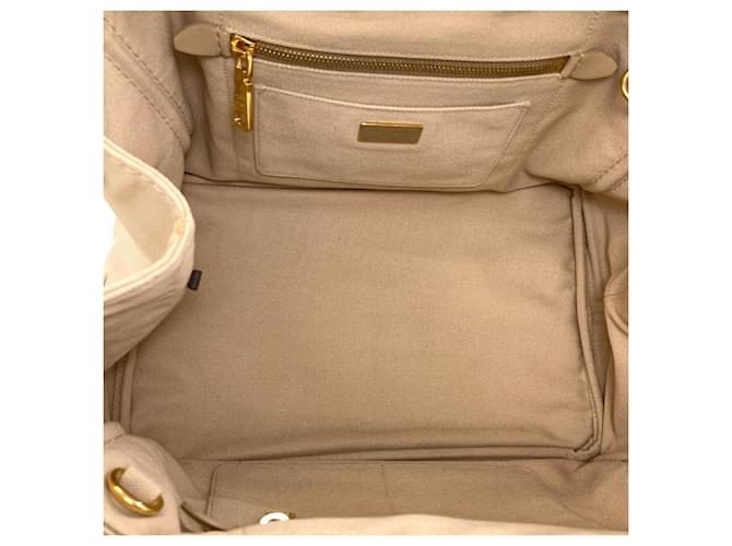 Borsa 2-Way Prada Canapa Beige - vista 5