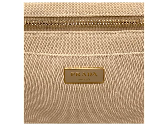 Borsa 2-Way Prada Canapa Beige - vista 6