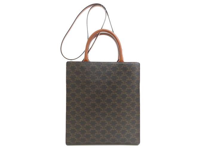 Céline Borsa Tote 2-Way Celine Vertical Cabas Triomphe Marrone - vista 2