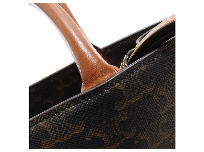 Céline Borsa Tote 2-Way Celine Vertical Cabas Triomphe Marrone - vista 9