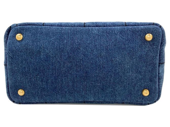 Prada 1BG439 Canapa Mini Borsa a mano 2-Way Blu - vista 4