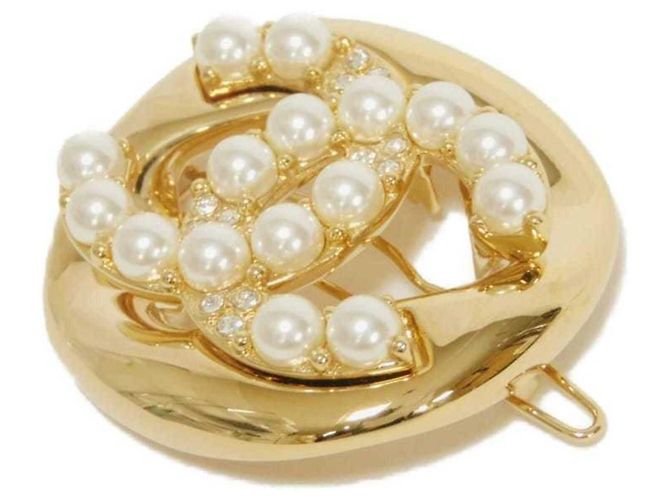 Fermi capelli Chanel in oro e perle avorio D'oro Crudo - vista 2