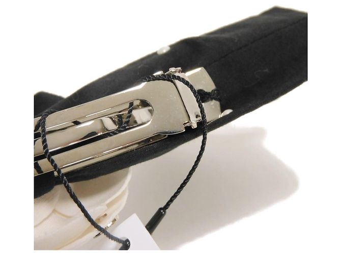Fermi capelli con nastro Camélia Chanel Nero Bianco - vista 8