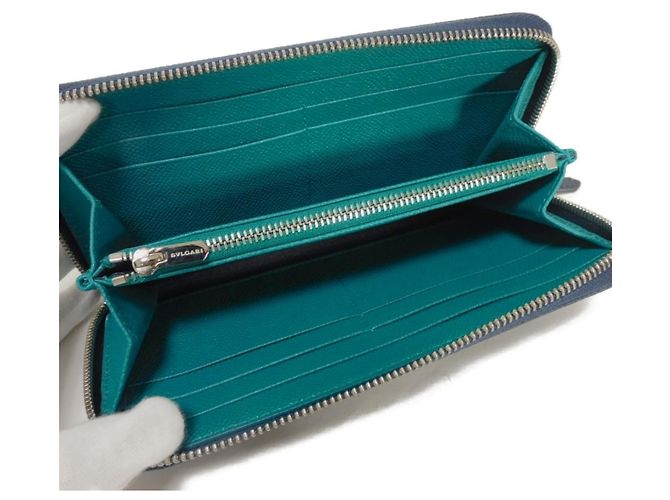 Bulgari Portafoglio lungo con zip Bvlgari BB Man Blu - vista 5