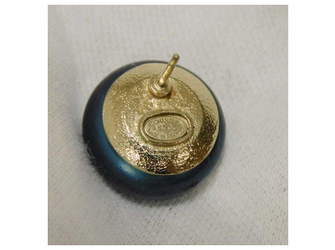Chanel La Pausa Coco Mark Round Crystal Rhinestone Ohrstecker Blau - Ansicht 14