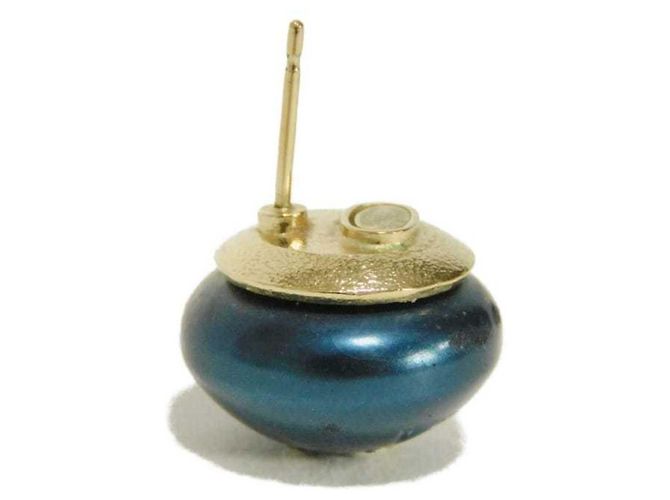 Chanel La Pausa Coco Mark Round Crystal Rhinestone Ohrstecker Blau - Ansicht 15