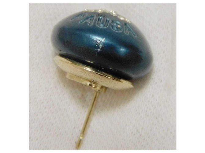 Chanel La Pausa Coco Mark Round Crystal Rhinestone Ohrstecker Blau - Ansicht 5