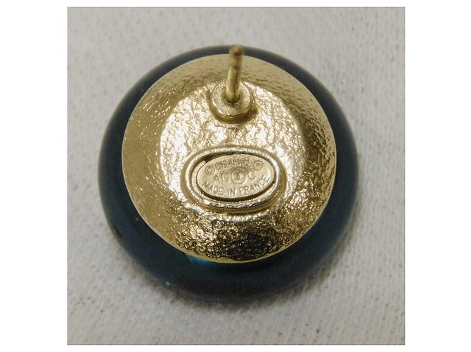 Chanel La Pausa Coco Mark Round Crystal Rhinestone Ohrstecker Blau - Ansicht 7
