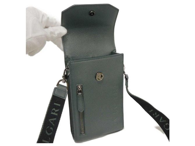 Bulgari Borsa a tracolla Bvlgari Dark Khaki Cachi - vista 5