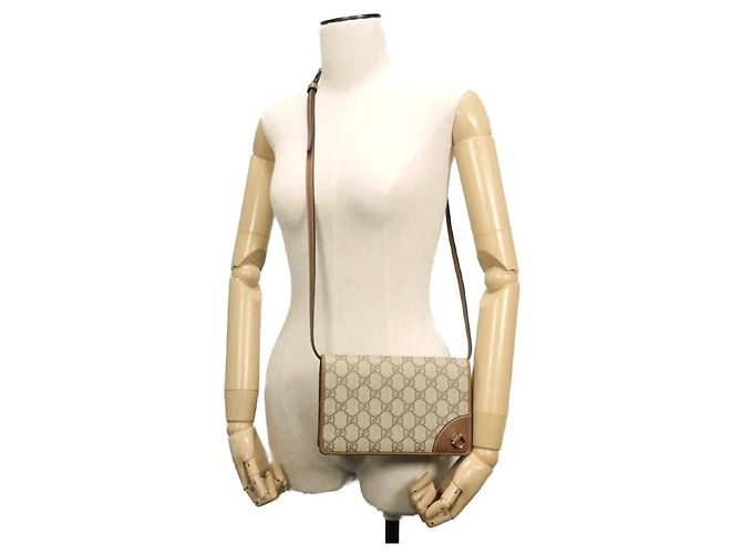 Borsa a tracolla Gucci Beige GG Supreme - vista 2