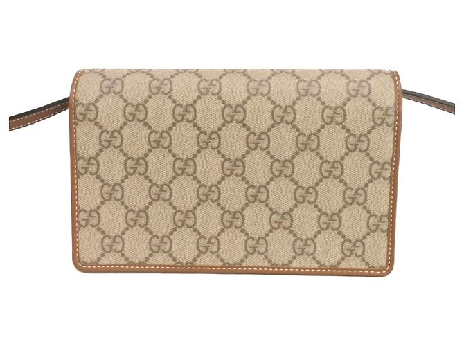 Borsa a tracolla Gucci Beige GG Supreme - vista 3