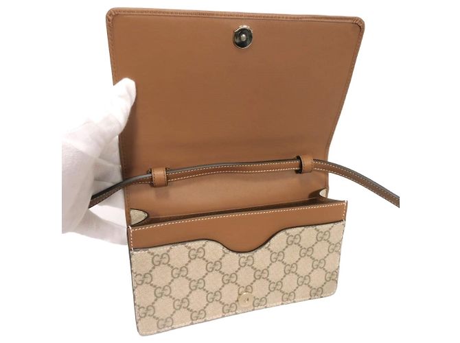 Borsa a tracolla Gucci Beige GG Supreme - vista 4