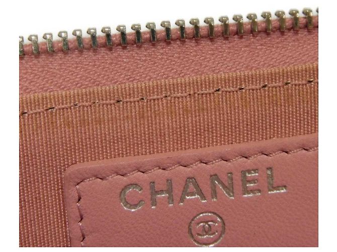 Portamonete Chanel Camellia in vitello rosa - vista 13