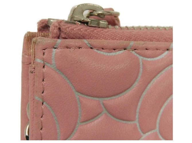Portamonete Chanel Camellia in vitello rosa - vista 24