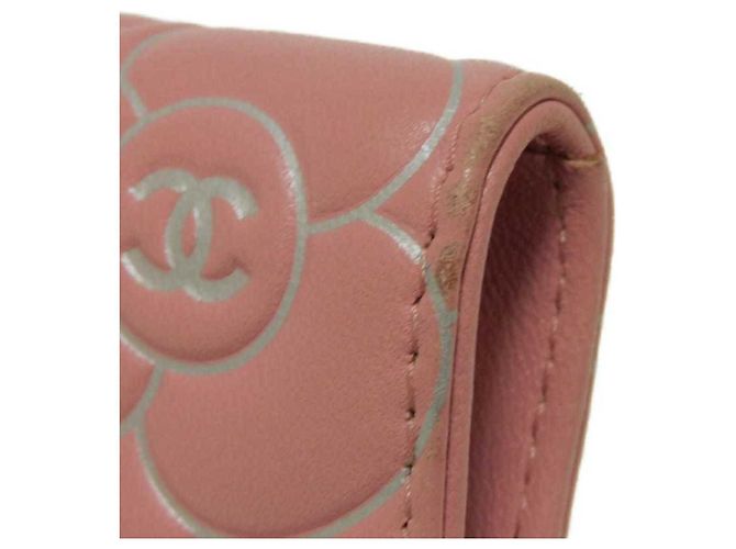 Portamonete Chanel Camellia in vitello rosa - vista 33