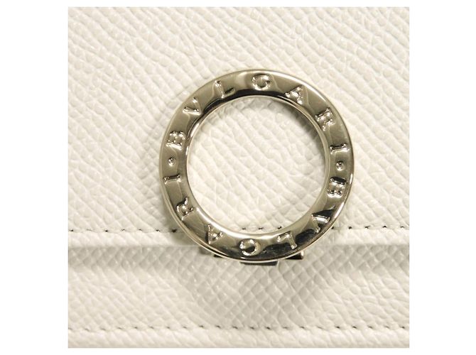 Bulgari Carteira Tri-Fold Bvlgari em couro branco - vista 11