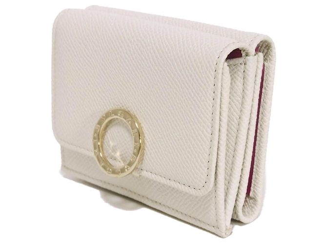 Bulgari Carteira Tri-Fold Bvlgari em couro branco - vista 2