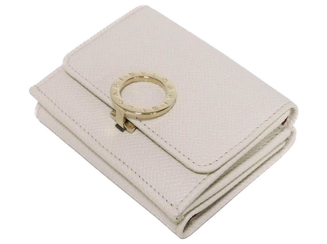 Bulgari Carteira Tri-Fold Bvlgari em couro branco - vista 4