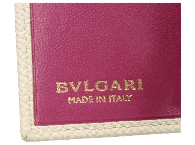 Bulgari Carteira Tri-Fold Bvlgari em couro branco - vista 6