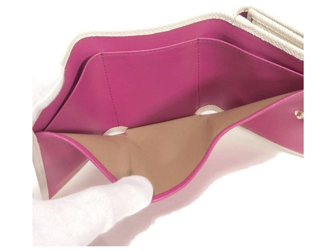 Bulgari Carteira Tri-Fold Bvlgari em couro branco - vista 8