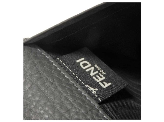 Fendi Gray Embossed Leather Long Wallet Brown - view 11