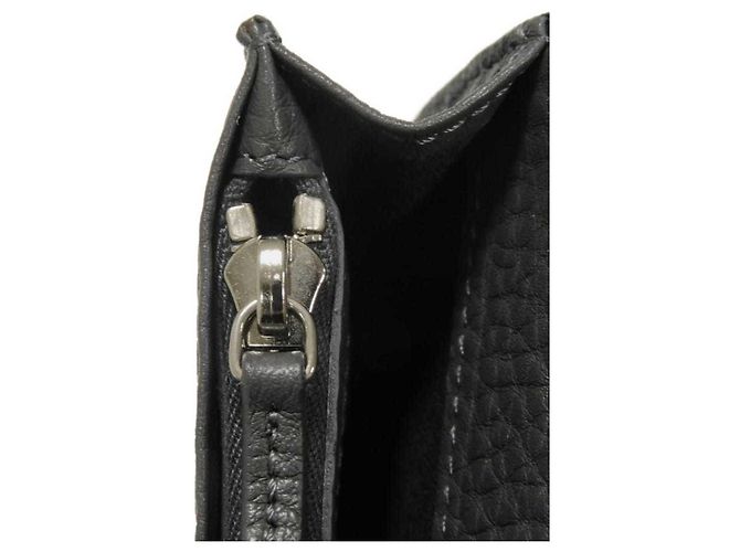Fendi Gray Embossed Leather Long Wallet Brown - view 13